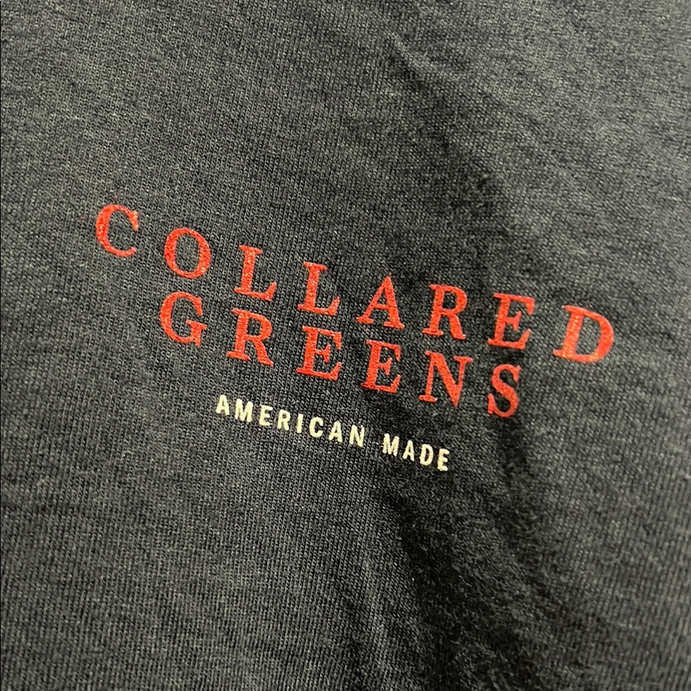 Long sleeve navy blue Collared Greens Graphic Tee
